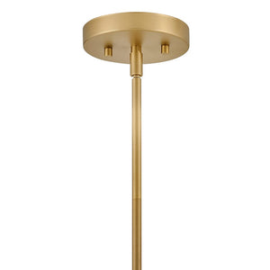 Saton 10" One Light Small Pendant, Lacquered Brass