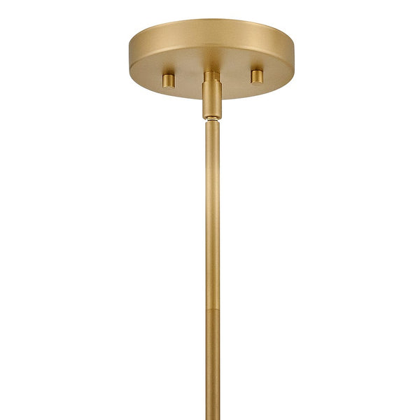 Saton 10" One Light Small Pendant, Lacquered Brass