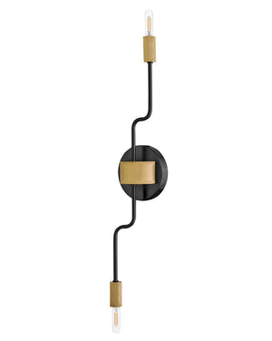 Haiel 5" Two Lights Medium Sconce, Black