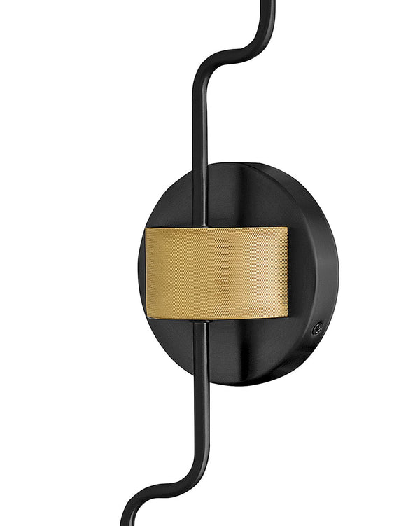 Haiel 5" Two Lights Medium Sconce, Black