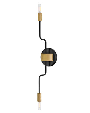 Haiel 5" Two Lights Medium Sconce, Black