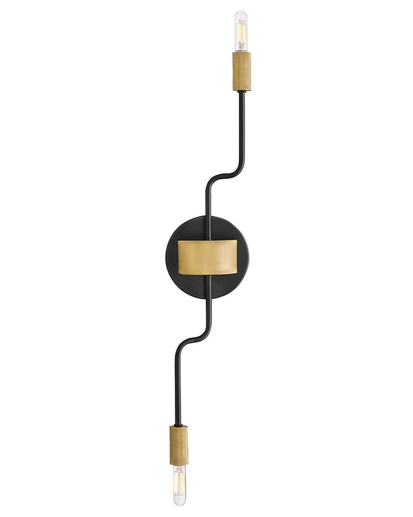 Haiel 5" Two Lights Medium Sconce, Black