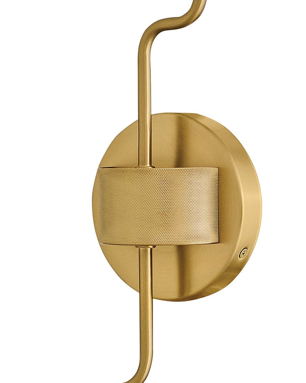 Haiel 5" Two Lights Medium Sconce, Lacquered Brass