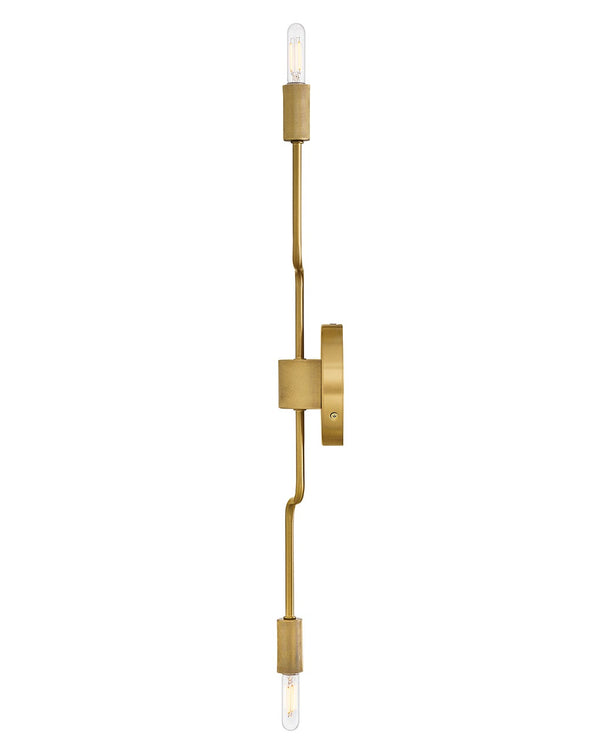 Haiel 5" Two Lights Medium Sconce, Lacquered Brass