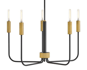 Haiel 28" Five Lights Medium Single Tier, Black