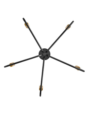 Haiel 28" Five Lights Medium Single Tier, Black