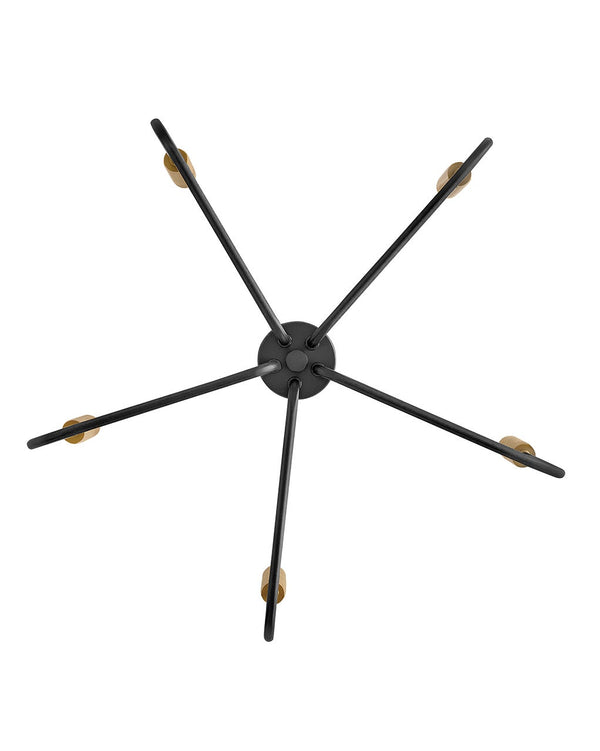 Haiel 28" Five Lights Medium Single Tier, Black