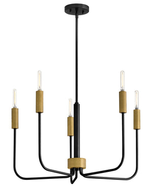 Haiel 28" Five Lights Medium Single Tier, Black