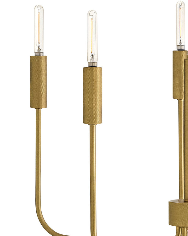 Haiel 28" Five Lights Medium Single Tier, Lacquered Brass