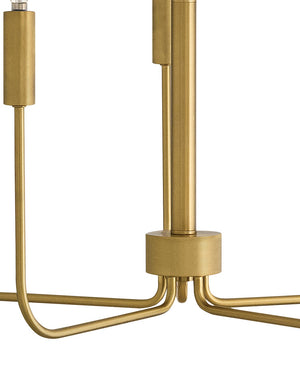 Haiel 28" Five Lights Medium Single Tier, Lacquered Brass