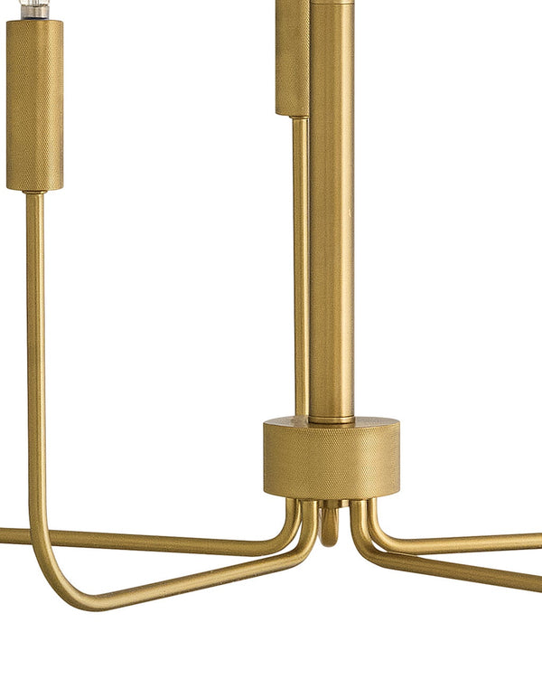 Haiel 28" Five Lights Medium Single Tier, Lacquered Brass