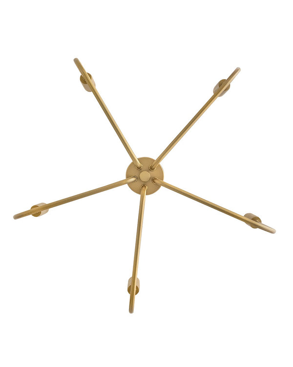 Haiel 28" Five Lights Medium Single Tier, Lacquered Brass