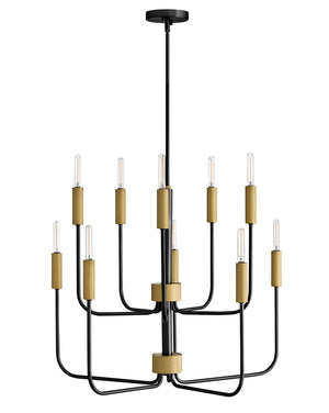 Haiel 30" Ten Lights Medium Multi Tier, Black