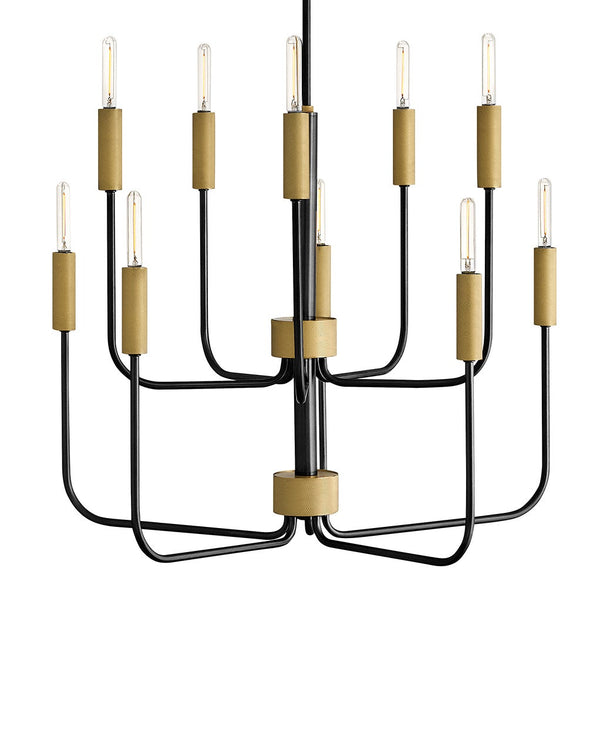 Haiel 30" Ten Lights Medium Multi Tier, Black