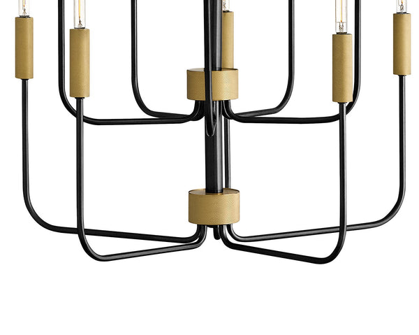 Haiel 30" Ten Lights Medium Multi Tier, Black