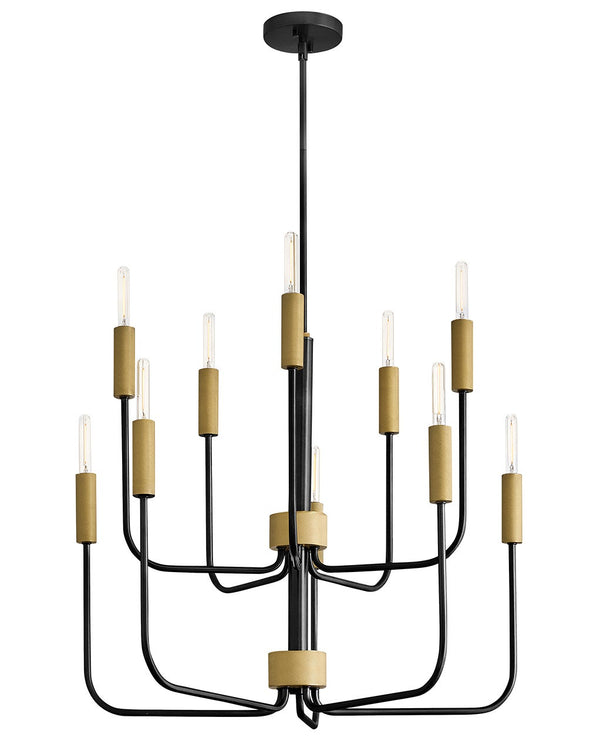 Haiel 30" Ten Lights Medium Multi Tier, Black