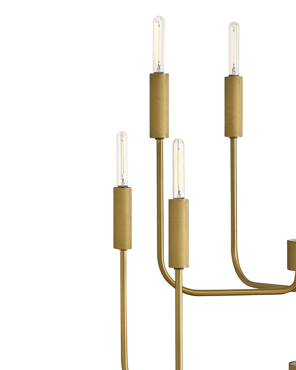 Haiel 30" Ten Lights Medium Multi Tier, Lacquered Brass