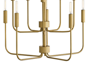 Haiel 30" Ten Lights Medium Multi Tier, Lacquered Brass