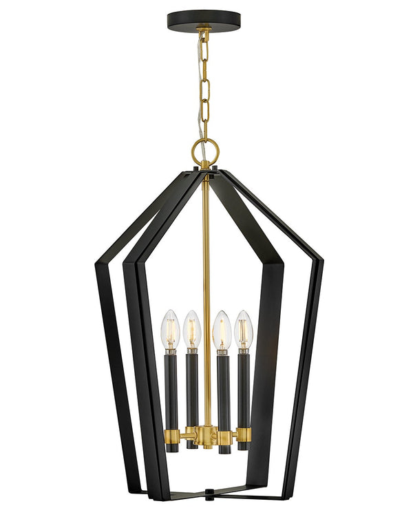 Xais 17" Four Lights Large Pendant, Black