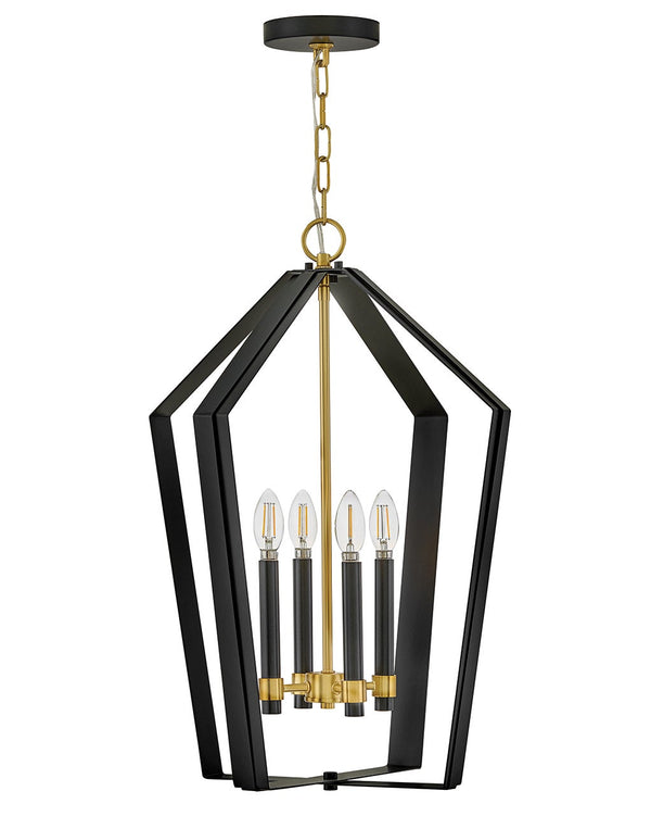 Xais 17" Four Lights Large Pendant, Black