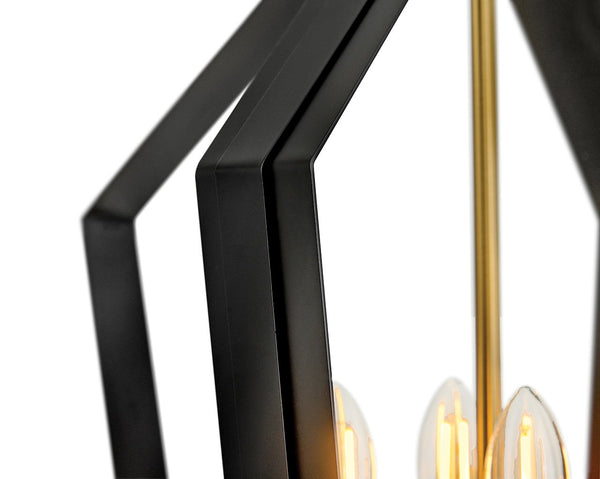 Xais 17" Four Lights Large Pendant, Black