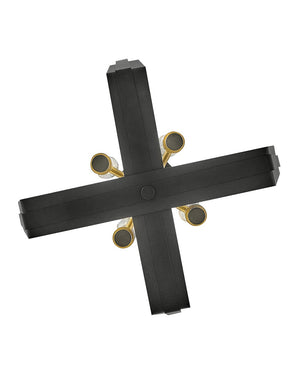 Xais 17" Four Lights Large Pendant, Black