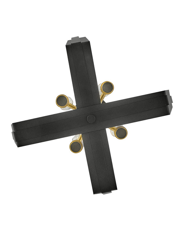 Xais 17" Four Lights Large Pendant, Black
