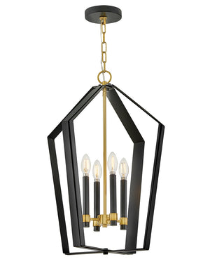 Xais 17" Four Lights Large Pendant, Black