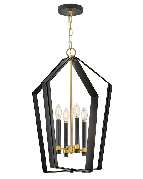 Xais 17" Four Lights Large Pendant, Black