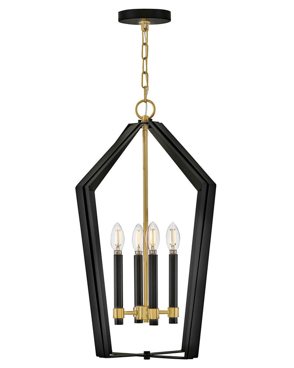 Xais 17" Four Lights Large Pendant, Black