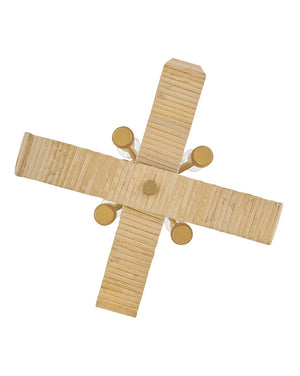 Xais 17" Four Lights Large Pendant, Lacquered Brass