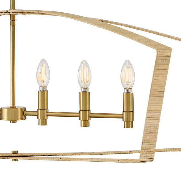 Xais 40" Six Lights Large Linear, Lacquered Brass
