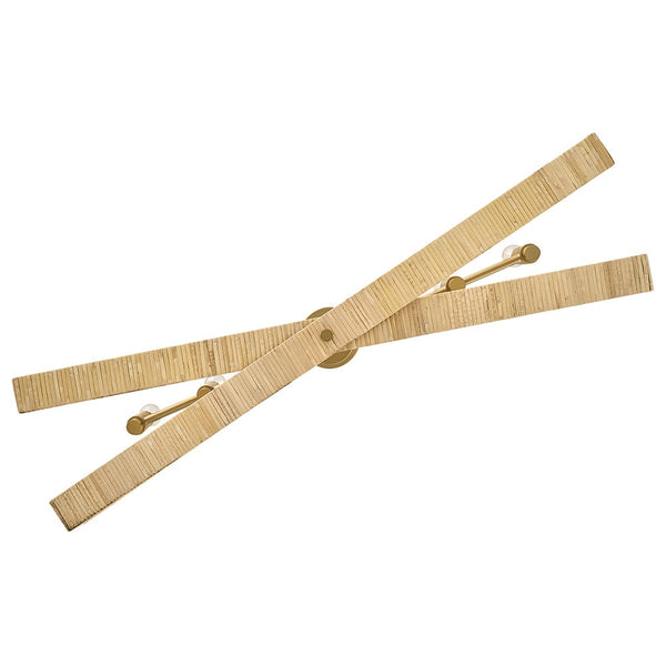 Xais 40" Six Lights Large Linear, Lacquered Brass