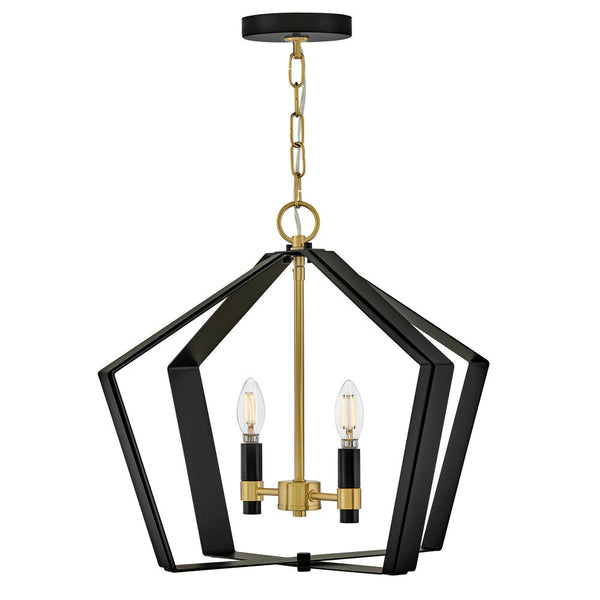 Xais 20" Two Lights Large Pendant, Black
