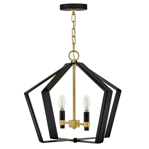 Xais 20" Two Lights Large Pendant, Black
