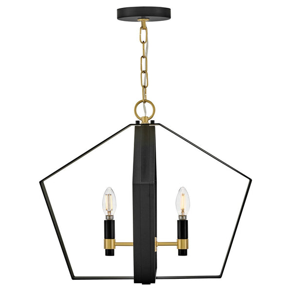Xais 20" Two Lights Large Pendant, Black
