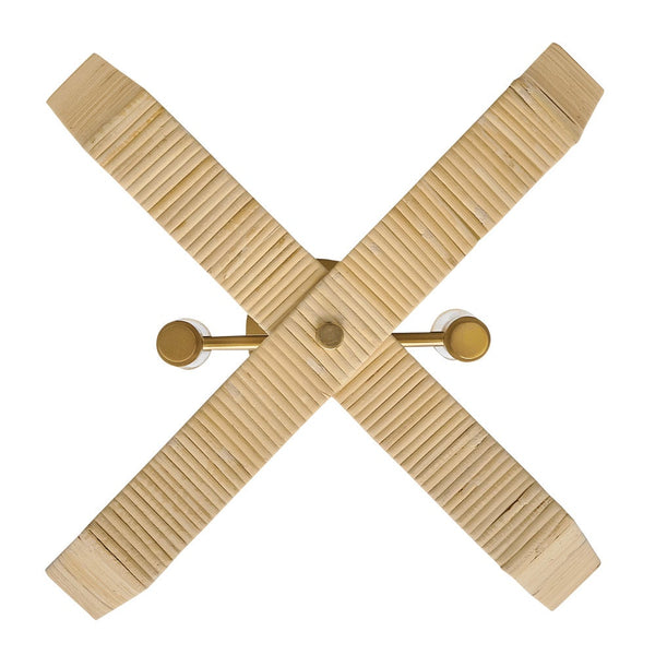 Xais 20" Two Lights Large Pendant, Lacquered Brass