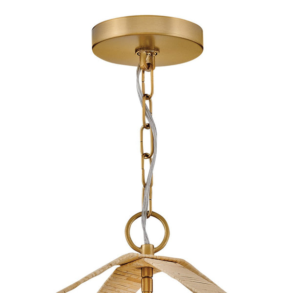 Xais 20" Two Lights Large Pendant, Lacquered Brass