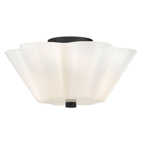 Paar 15" Three Lights Medium Semi-Flush Mount, Black
