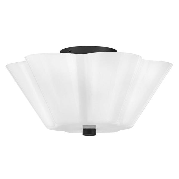 Paar 15" Three Lights Medium Semi-Flush Mount, Black