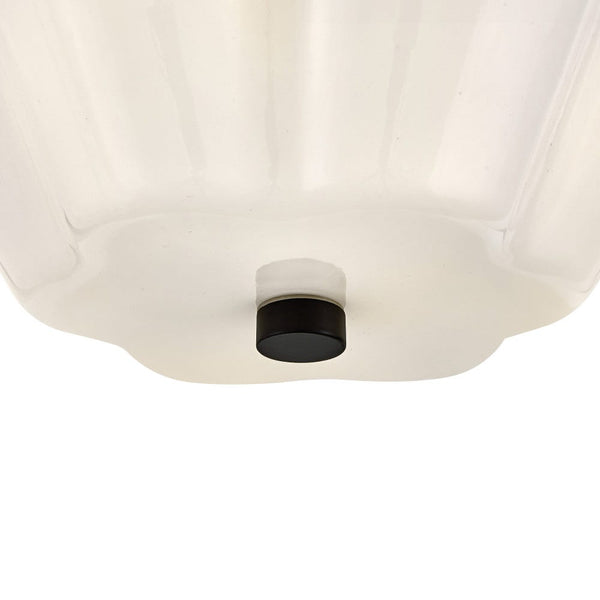 Paar 15" Three Lights Medium Semi-Flush Mount, Black