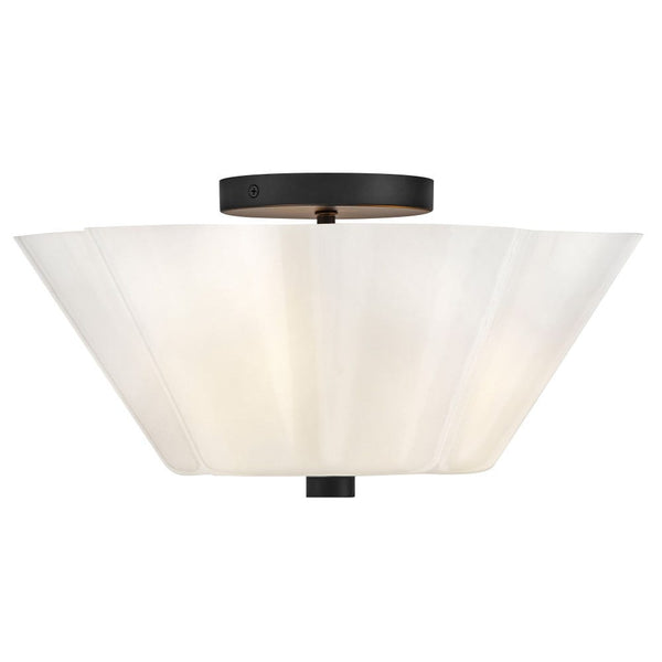 Paar 15" Three Lights Medium Semi-Flush Mount, Black