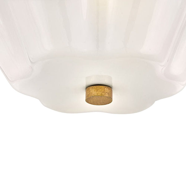 Paar 15" Three Lights Medium Semi-Flush Mount, Distressed Brass