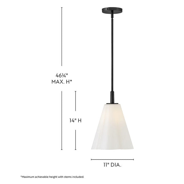 Paar 11" One Light Small Pendant, Black