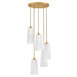 Paar 16" Five Lights Small Chandelier, Distressed Brass