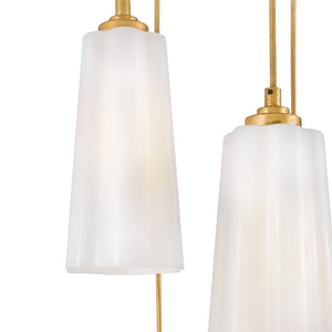 Paar 16" Five Lights Small Chandelier, Distressed Brass