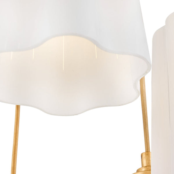 Paar 16" Five Lights Small Chandelier, Distressed Brass