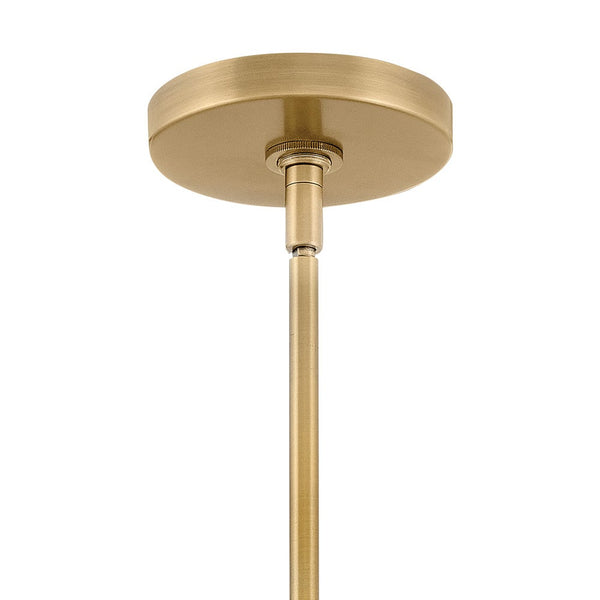 Taton 9" One Light Small Pendant, Lacquered Brass / Rose Glass