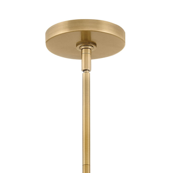 Taton 9" One Light Small Pendant, Lacquered Brass / Smoked Glass