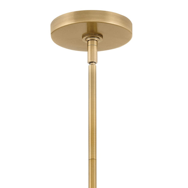 Taton 9" One Light Small Pendant, Lacquered Brass / Clear Glass